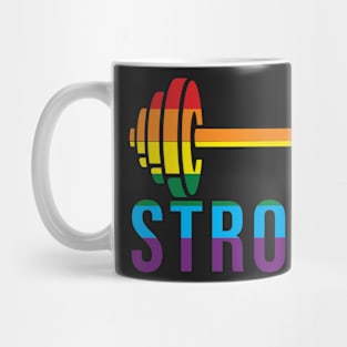 Pride Month STRONG Pride Rainbow Barbell for Bodybuilders Mug